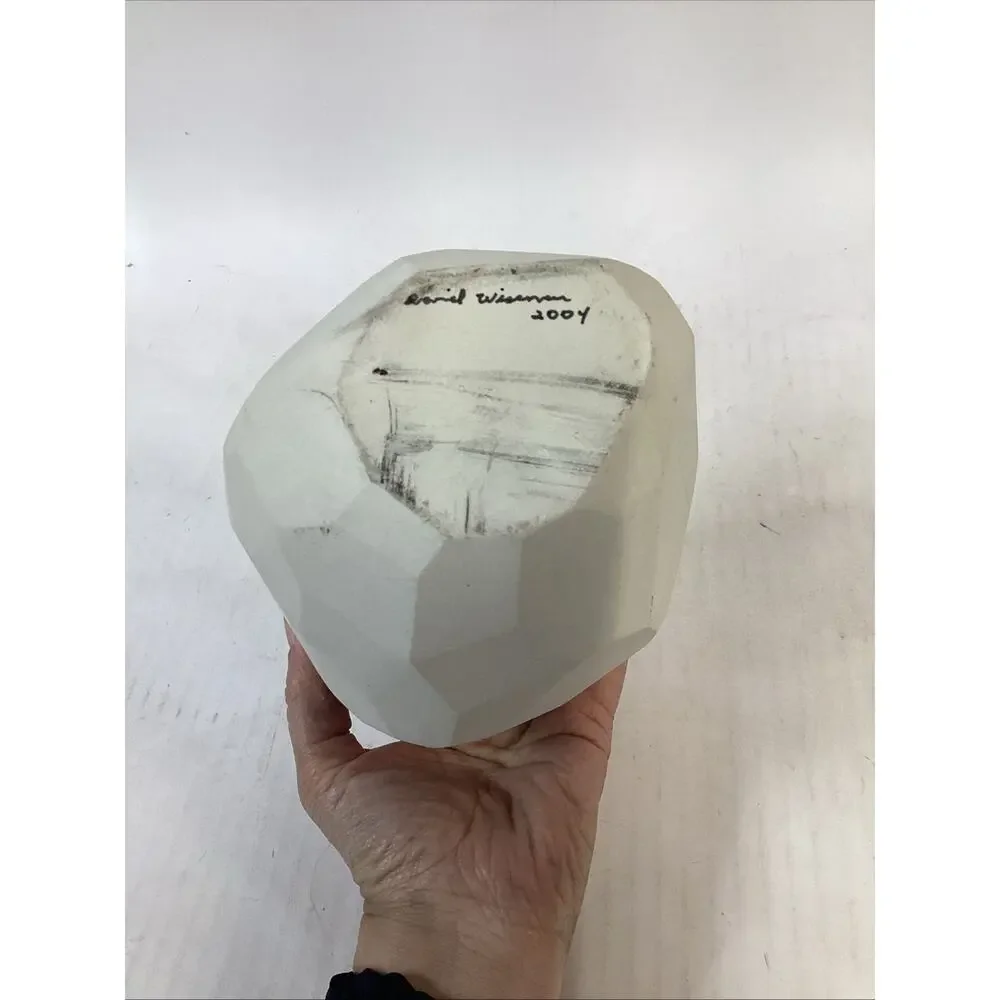 2004 Handmade Angled Vase - 6.75”H - By Daniel Wiseman